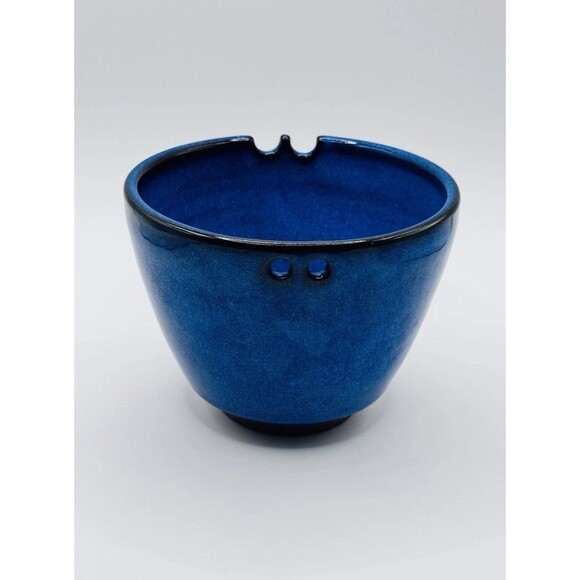 Handmade Other - Handmade Blue Pottery Yarn Bowl Ceramic Knitting Crochet Bowl Rustic Studio Art